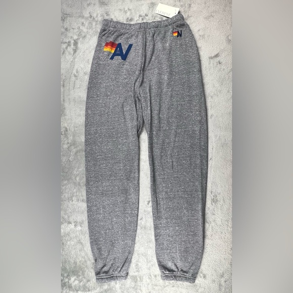Aviator Nation Logo Sweatpants Joggers Womens Size Medium Heather Grey Lounge - Picture 1 of 11